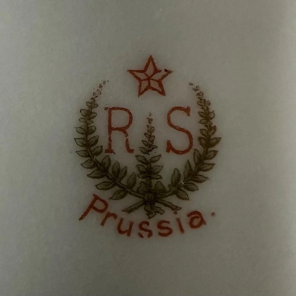 Reinhold Schlegelmilch (RS) Prussia 'Hidden Image' Lidded Sugar Bowl, Antique‎